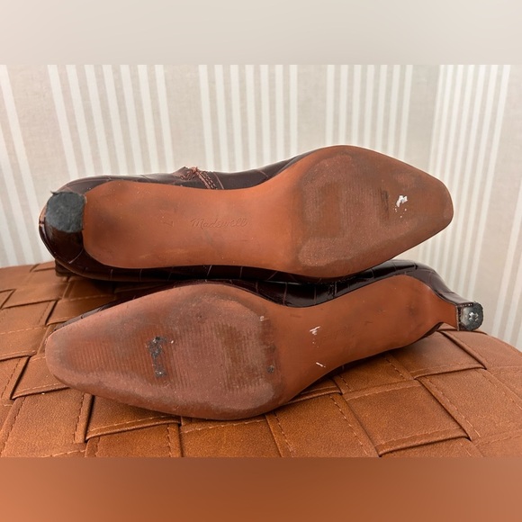 Madewell The Dimes Leather Kitten-Heel Knee Boot Chocolate Raisin Women Size 7 - Picture 10 of 15